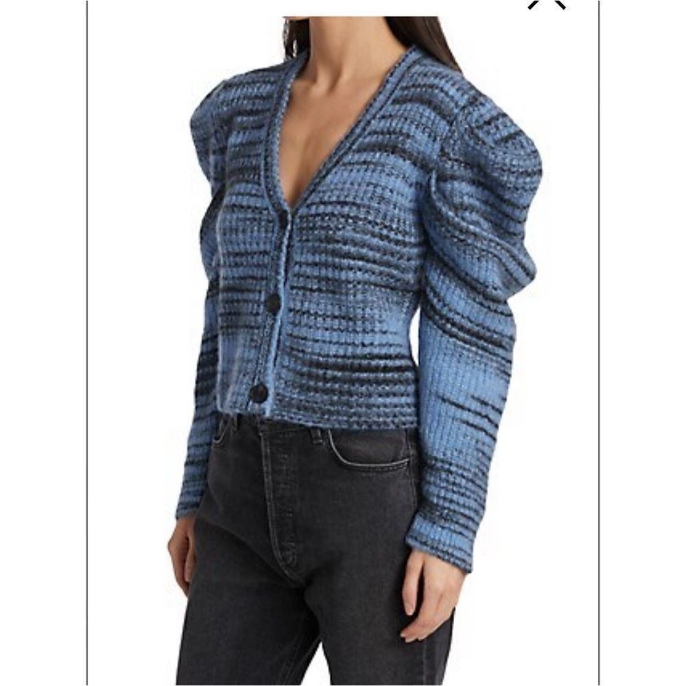 NAADAM NWT 
Space-Dye Puff-Sleeve Cardigan size large